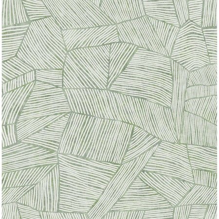 MANHATTAN COMFORT Marignane Aldabra Green Textured Geometric 33 ft L X 205 in W Wallpaper BR4014-26403